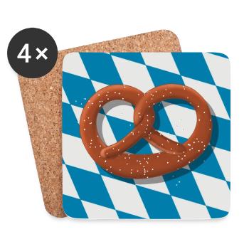 Bavarian pretzel - Coasters (set of 4) - white - Front