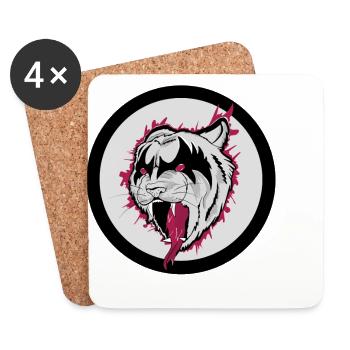 Tiger - Untersetzer (4er-Set) - Weiß - Vorne