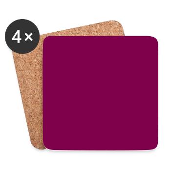 Magenta Quadrat - Untersetzer (4er-Set) - Weiß - Vorne