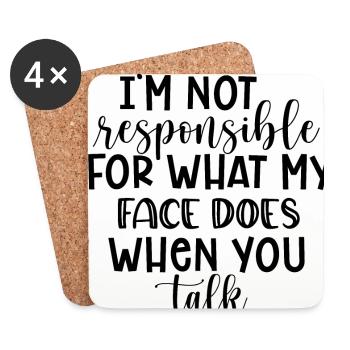 Je ne suis pas responsable - Dessous de verre (lot de 4) - blanc - Devant