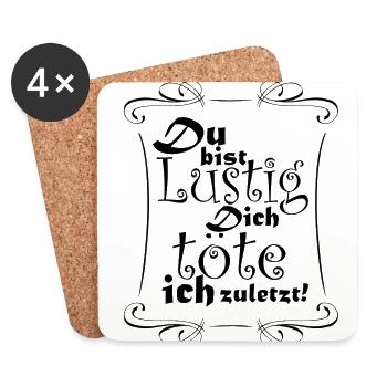 Du bist Lustig - Untersetzer (4er-Set) - Weiß - Vorne