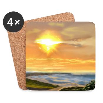 Golden bay sketch - Untersetzer (4er-Set) - Weiß - Vorne