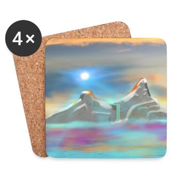 Mountains sketch - Untersetzer (4er-Set) - Weiß - Vorne