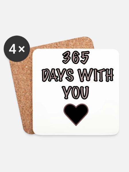 365 Days with you - Coasters (set of 4) - white