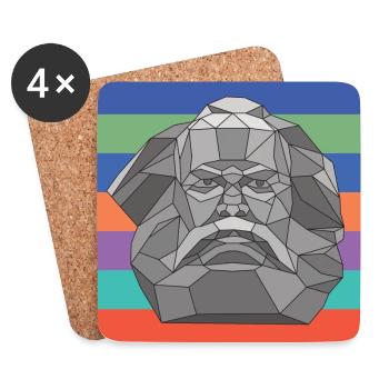 Karl Mag's komplementär | Karl Marx - Untersetzer (4er-Set) - Weiß - Vorne