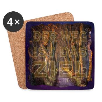 Le chemin est le but - c’est pourquoi aller - univers - Dessous de verre (lot de 4) - blanc - Devant