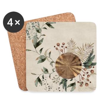 Green Art Deco 3 - Coasters (set of 4) - white - Front