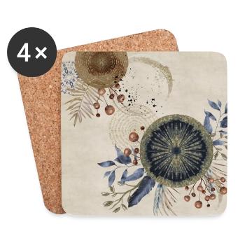 Blue Art Deco 2 - Coasters (set of 4) - white - Front