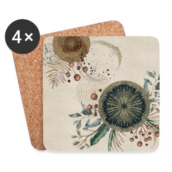 Green Art Deco 2 - Coasters (set of 4) - white - Front