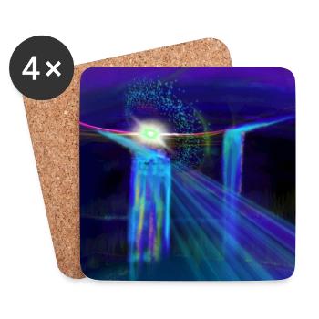 Space, light and waterfalls sketch - Untersetzer (4er-Set) - Weiß - Vorne