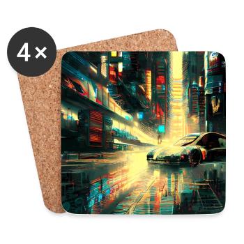 Cyber City - Dessous de verre (lot de 4) - blanc - Devant