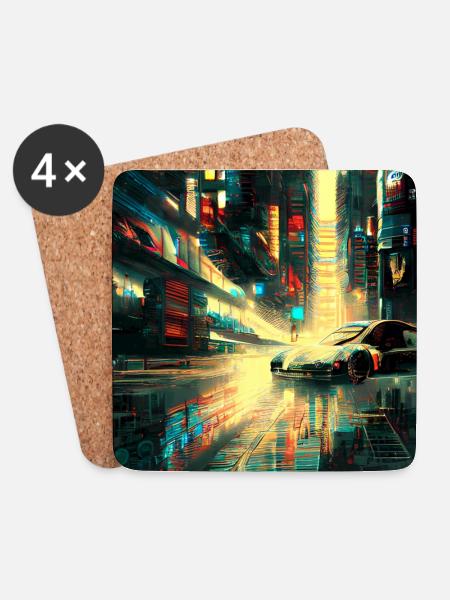 Cyber City - Coasters (set of 4) - white