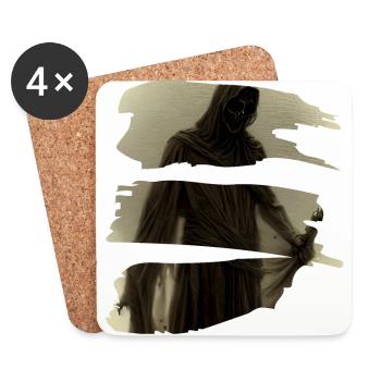 Halloween Geist - Untersetzer (4er-Set) - Weiß - Vorne