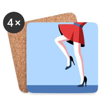 Femme dansante - Dessous de verre (lot de 4) - blanc - Devant