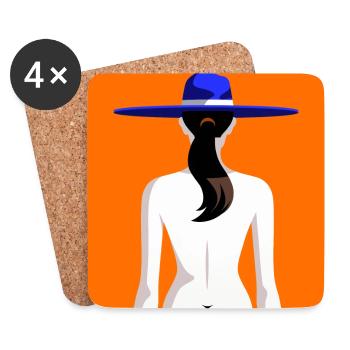Femme au sombrero - Dessous de verre (lot de 4) - blanc - Devant