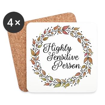 Personne très sensible - HSP - Dessous de verre (lot de 4) - blanc - Devant