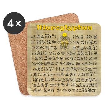 Ägyptische HIEROGLYPHEN - Untersetzer (4er-Set) - Weiß - Vorne