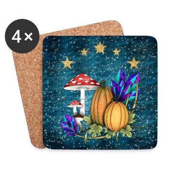 Pumpkins in Magic Land - Format F - Coasters (set of 4) - white - Front