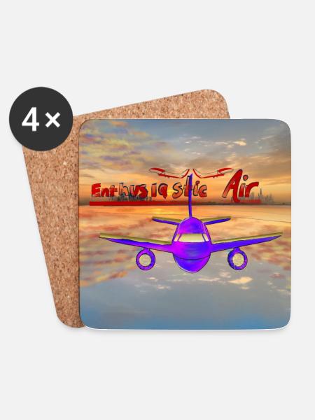 Enthusiastic Air - Coasters (set of 4) - white