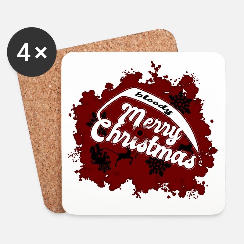 bloody merry christmas - Untersetzer (4er-Set) - Weiß