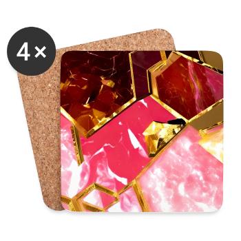 Marmor Roségold Textur - Untersetzer (4er-Set) - Weiß - Vorne