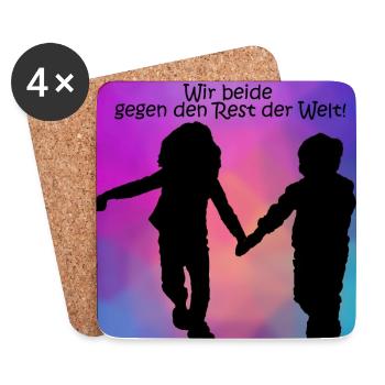 Starke Kids - Untersetzer (4er-Set) - Weiß - Vorne