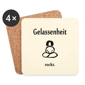 Gelassenheit rockt. Hellgelb. Poster und mehr - Untersetzer (4er-Set) - Weiß - Vorne