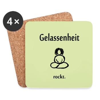 Gelassenheit rockt. Hellgrün. Poster und mehr - Untersetzer (4er-Set) - Weiß - Vorne