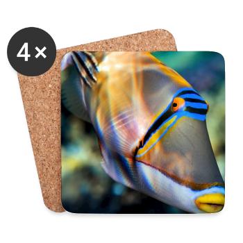 PicassoDrückerFisch Porträt wildlife - Untersetzer (4er-Set) - Weiß - Vorne