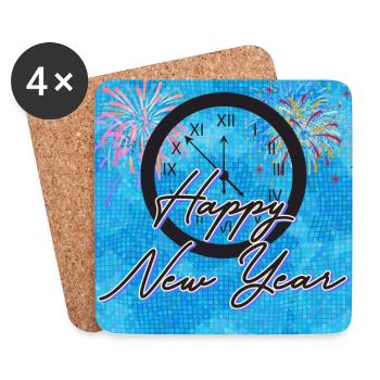 Bonne année ! - Dessous de verre (lot de 4) - blanc - Devant