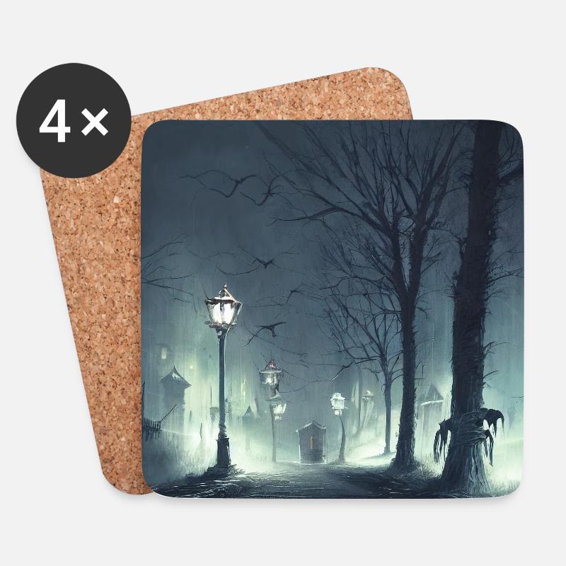 Nightwalk - Untersetzer (4er-Set) - Weiß