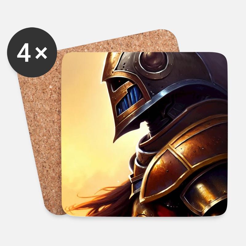 Royale Knight - Untersetzer (4er-Set) - Weiß