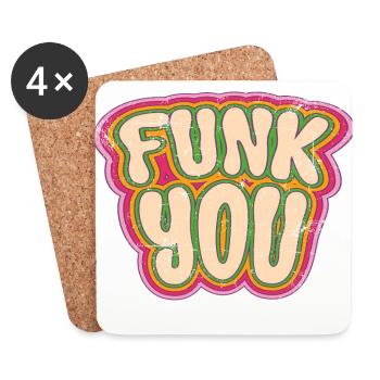 Funk you - Untersetzer (4er-Set) - Weiß - Vorne