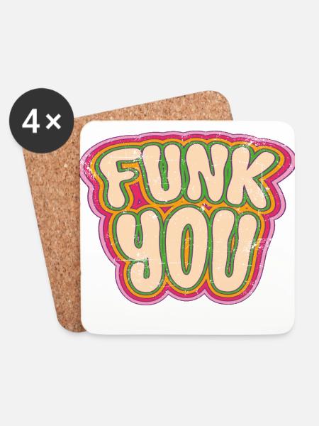 Funk you - Untersetzer (4er-Set) - Weiß