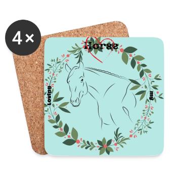 Horse Love - Untersetzer (4er-Set) - Weiß - Vorne
