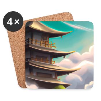 Japan Tempel - Tsuchiya Koitsu Kunst #002 - Untersetzer (4er-Set) - Weiß - Vorne