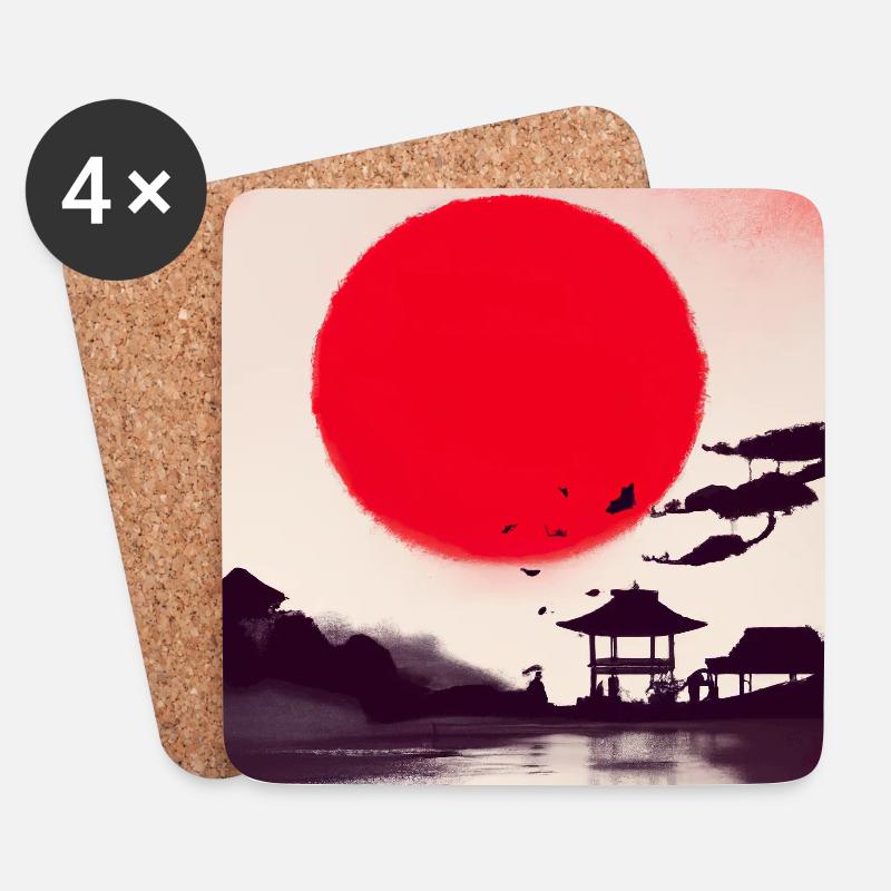 Japan Tempel - Tsuchiya Koitsu Kunst #004 - Untersetzer (4er-Set) - Weiß