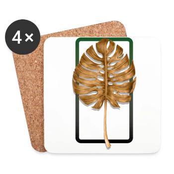 Monstera - Untersetzer (4er-Set) - Weiß - Vorne