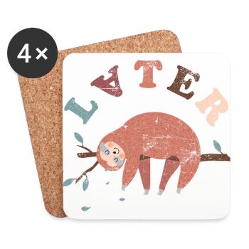 Later Sloth - Coasters (set of 4) - white - Front