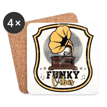 Ambiance funky - Dessous de verre (lot de 4) - blanc - Devant