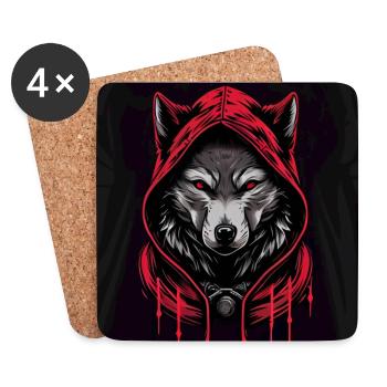 Wolf - Coasters (set of 4) - white - Front