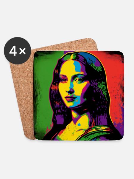 Portrait Pop-Art - Untersetzer (4er-Set) - Weiß