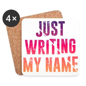 Just writing my Name - Coasters (set of 4) - white - Front