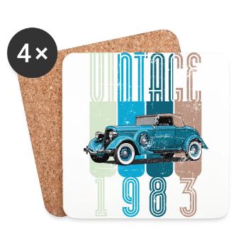 Vintage 1983 - Untersetzer (4er-Set) - Weiß - Vorne