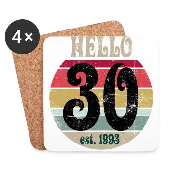1993 Vintage - Untersetzer (4er-Set) - Weiß - Vorne