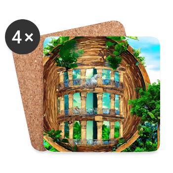 Abstract columns in natural surroundings - Coasters (set of 4) - white - Front
