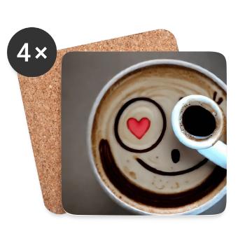 Bonne tasse de café - Dessous de verre (lot de 4) - blanc - Devant