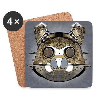 Abstrakter Hamster als Maske - Untersetzer (4er-Set) - Weiß - Vorne