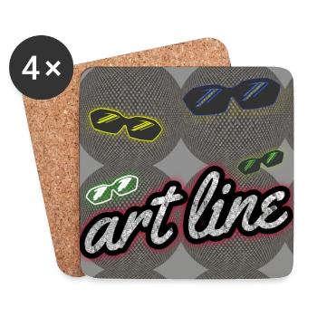 Kunstlinie - Art line - Club WoW - 2023 - Untersetzer (4er-Set) - Weiß - Vorne