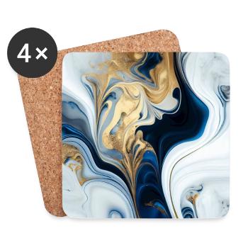 Blue Marbles - Coasters (set of 4) - white - Front